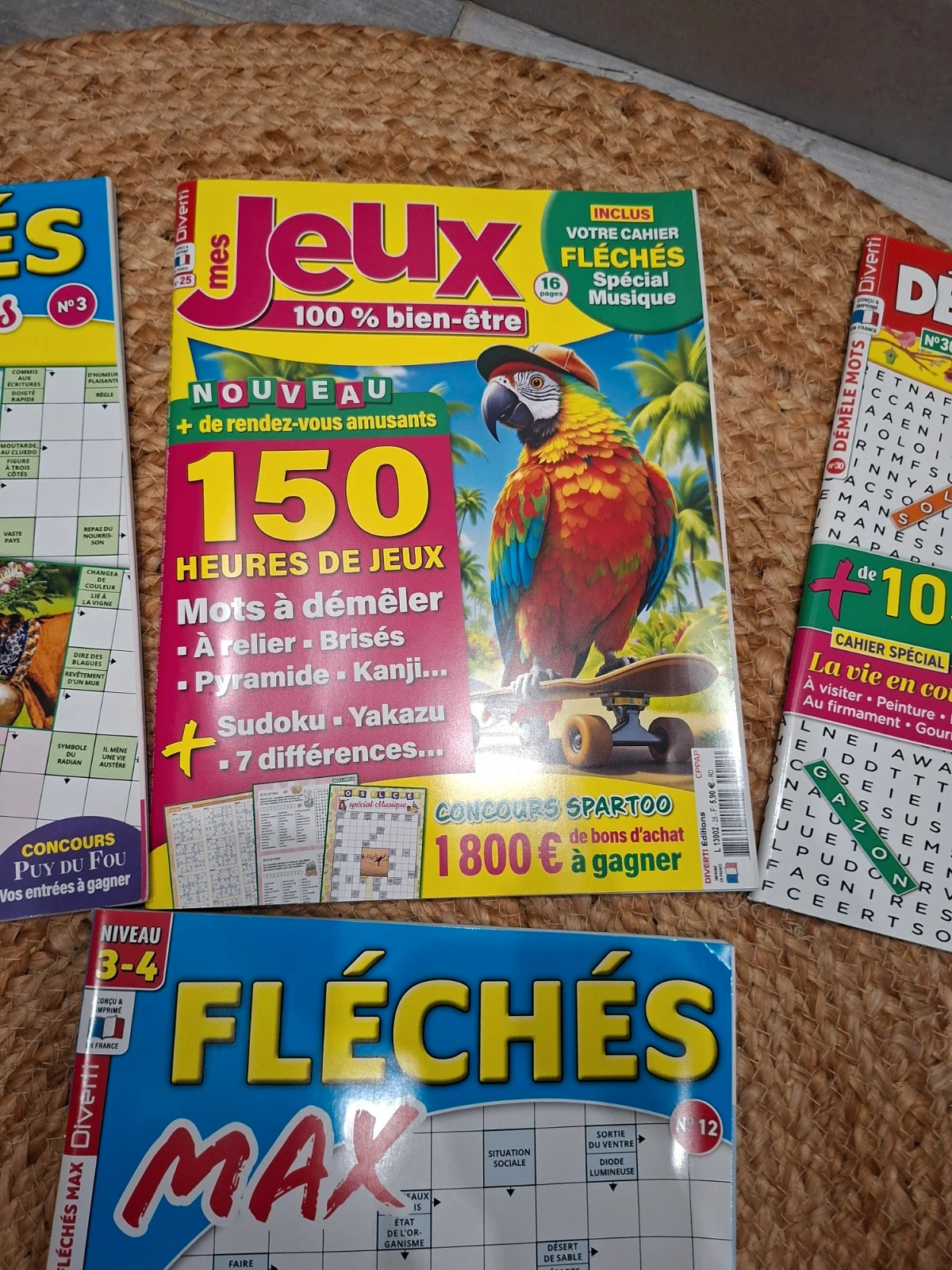 Lot 4 magazines jeux – Fléchés, Fléchés Max, Mes Jeux & Démêle Mots 4