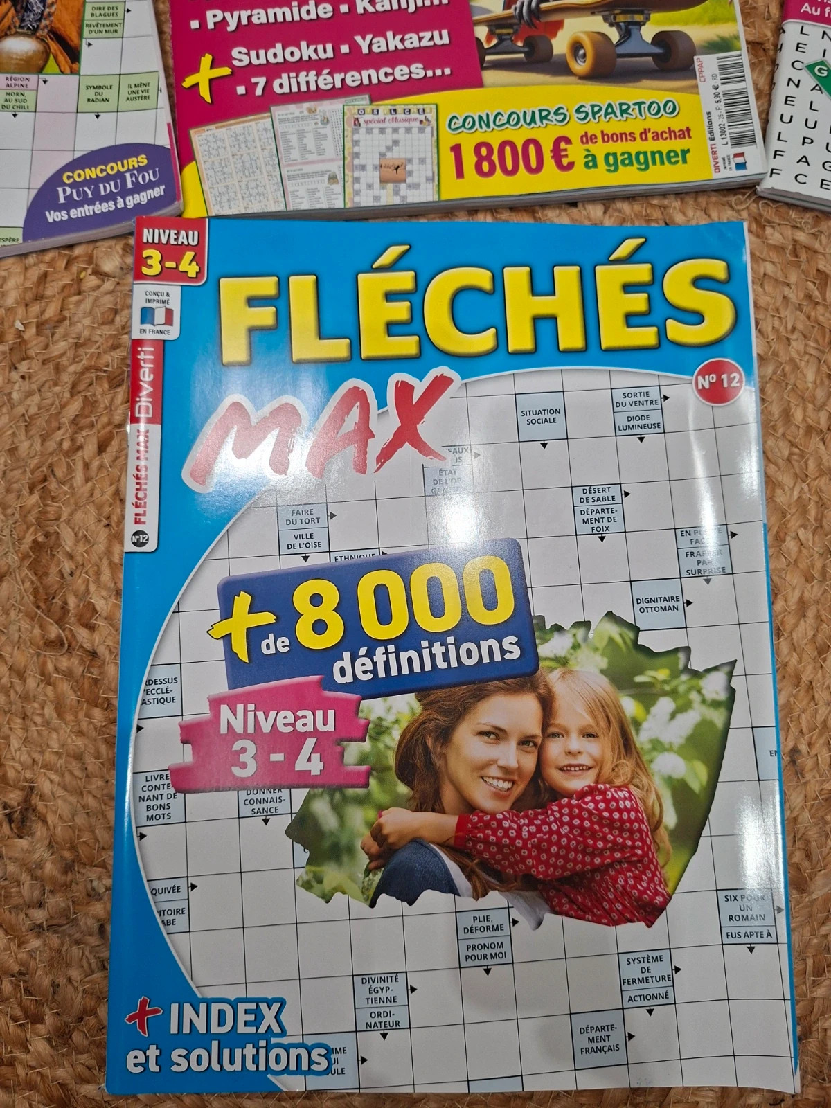 Lot 4 magazines jeux – Fléchés, Fléchés Max, Mes Jeux & Démêle Mots 5