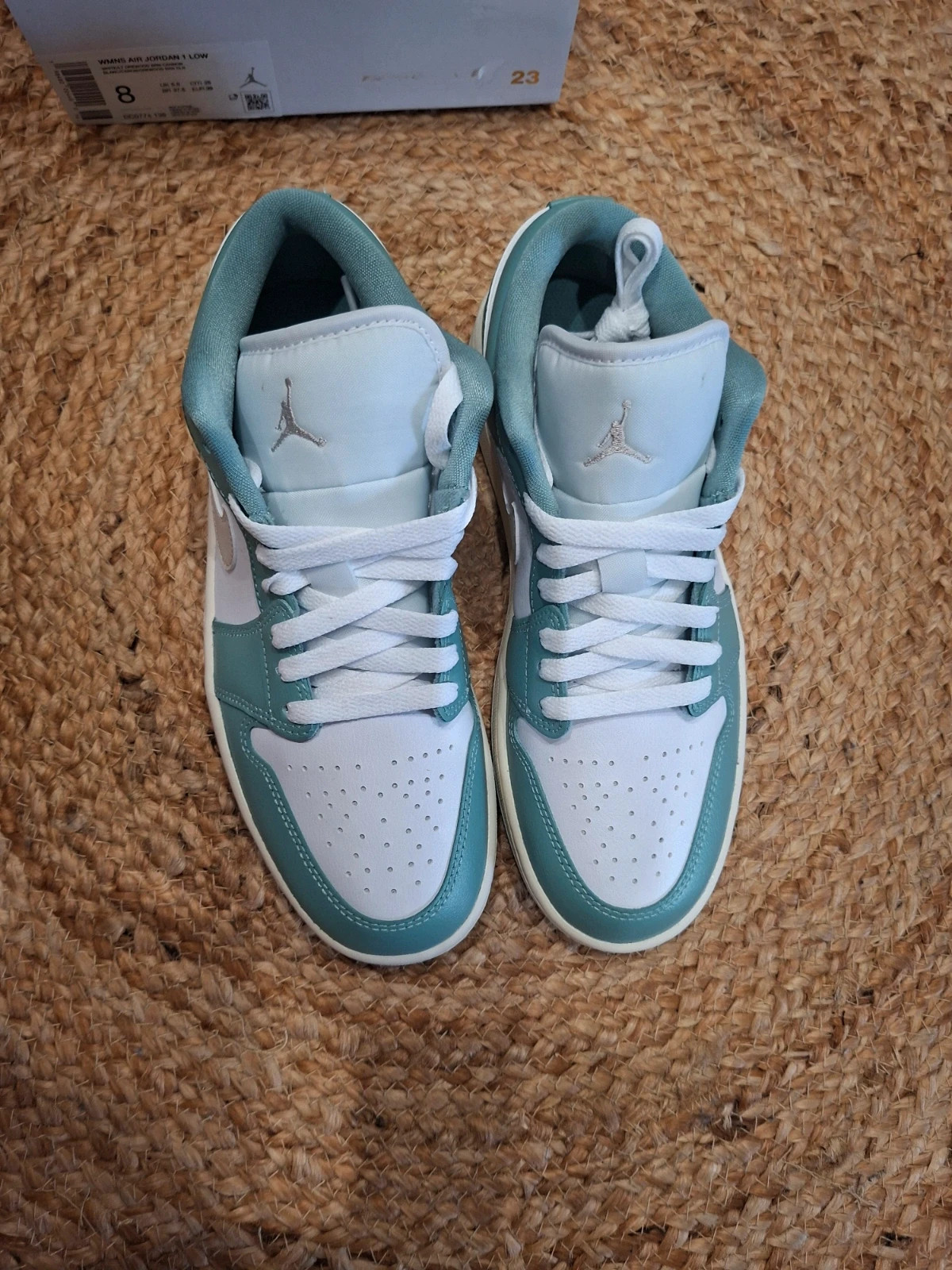 Nike Air Jordan 1 Low – Vert d’eau & blanc – T.39