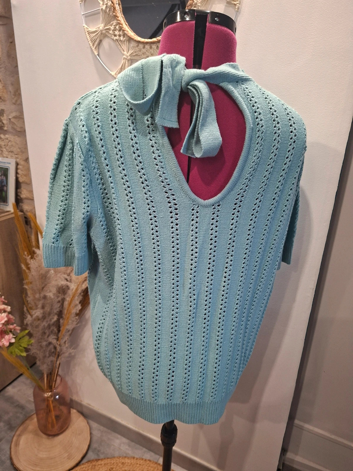 Pull Influx femme 46/48 bleu pastel ajouré – Influx – taille XXXL / 46 / 18 4