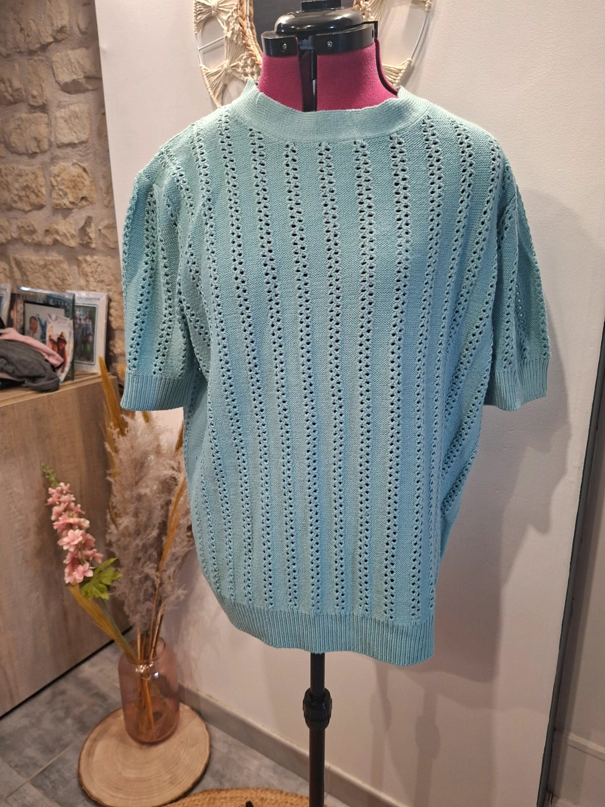 Pull Influx femme 46/48 bleu pastel ajouré
