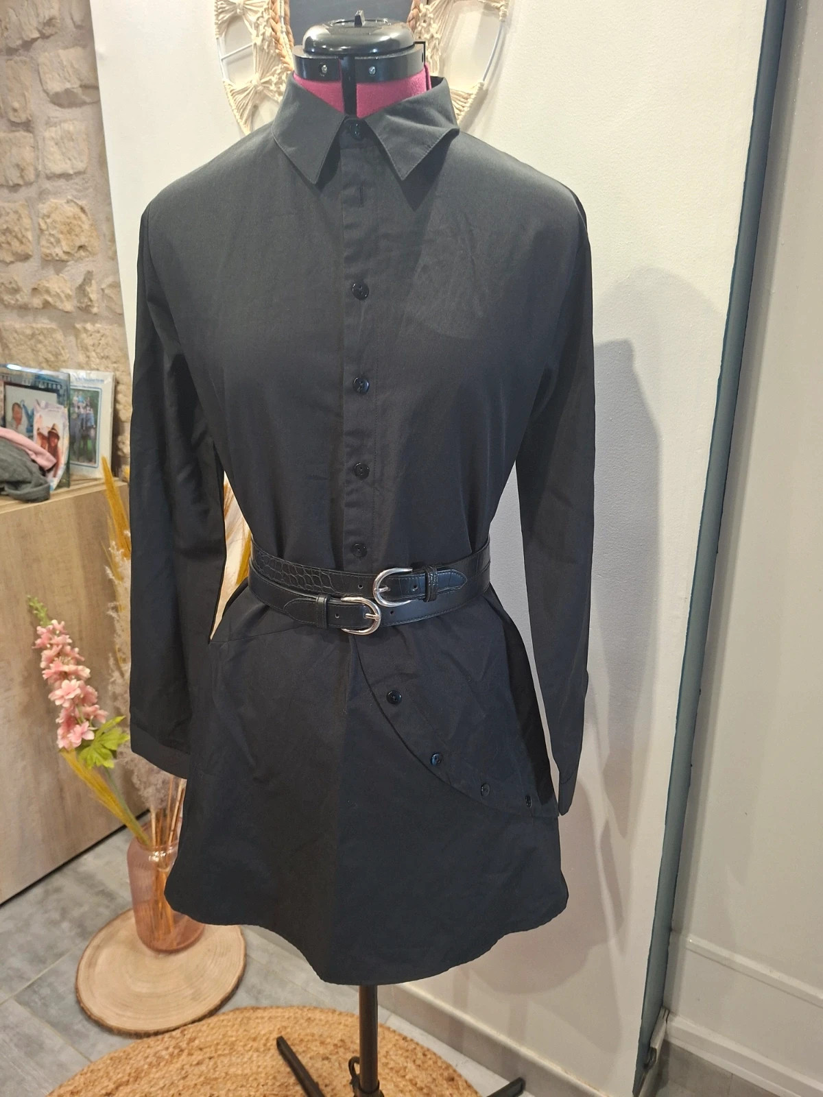 Robe-chemise noire ALIA – Taille 44