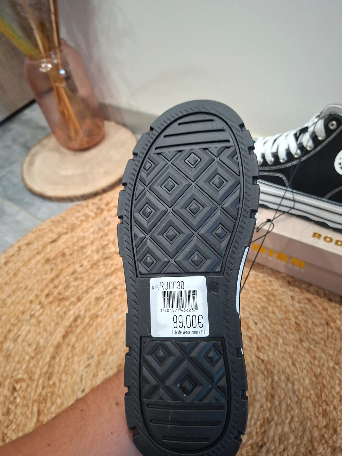 Rodier Paris baskets montantes femme 38,5 noir blanc neuves – Rodier – taille 38.5 4