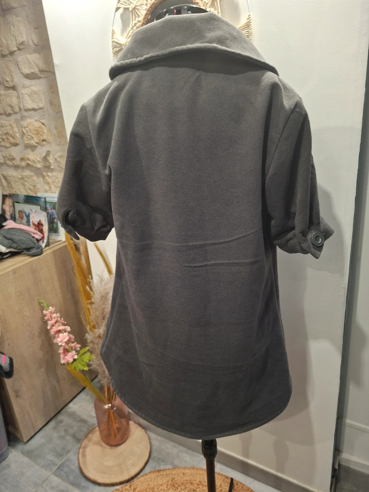 Veste femme grise à capuche Miss You Design T.M – manches courtes – miss you design – taille M / 38 / 10 5