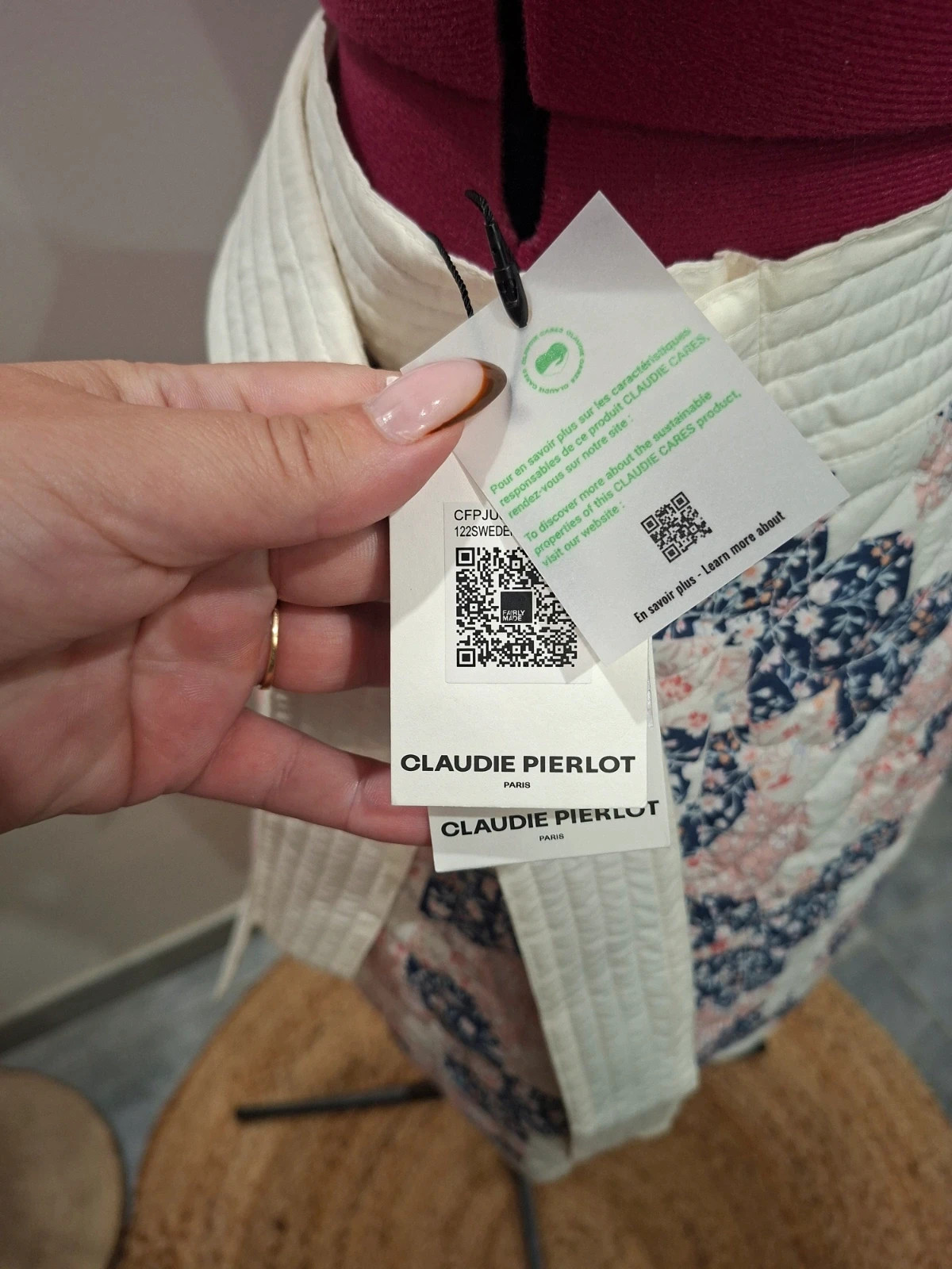 Jupe portefeuille matelassée Claudie Pierlot Paris T36 – Neuve – Claudie Pierlot – taille S / 36 / 8 5