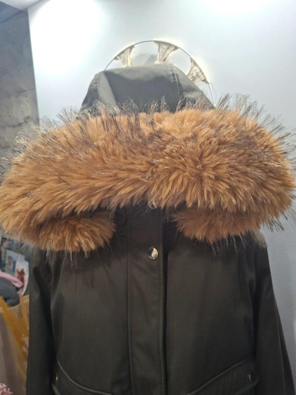 Parka femme Zapa Paris kaki avec capuche et fourrure – taille 3 – ZAPA – taille L / 40 / 12 2