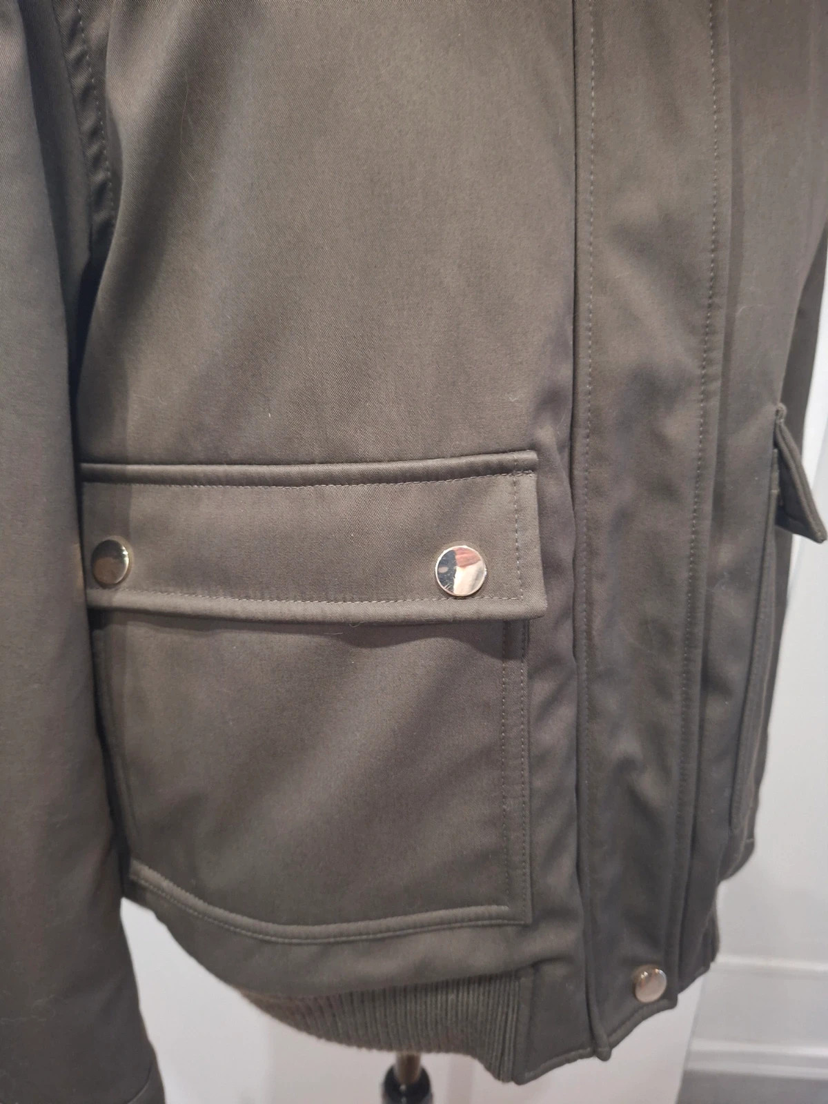 Parka femme Zapa Paris kaki avec capuche et fourrure – taille 3 – ZAPA – taille L / 40 / 12 4