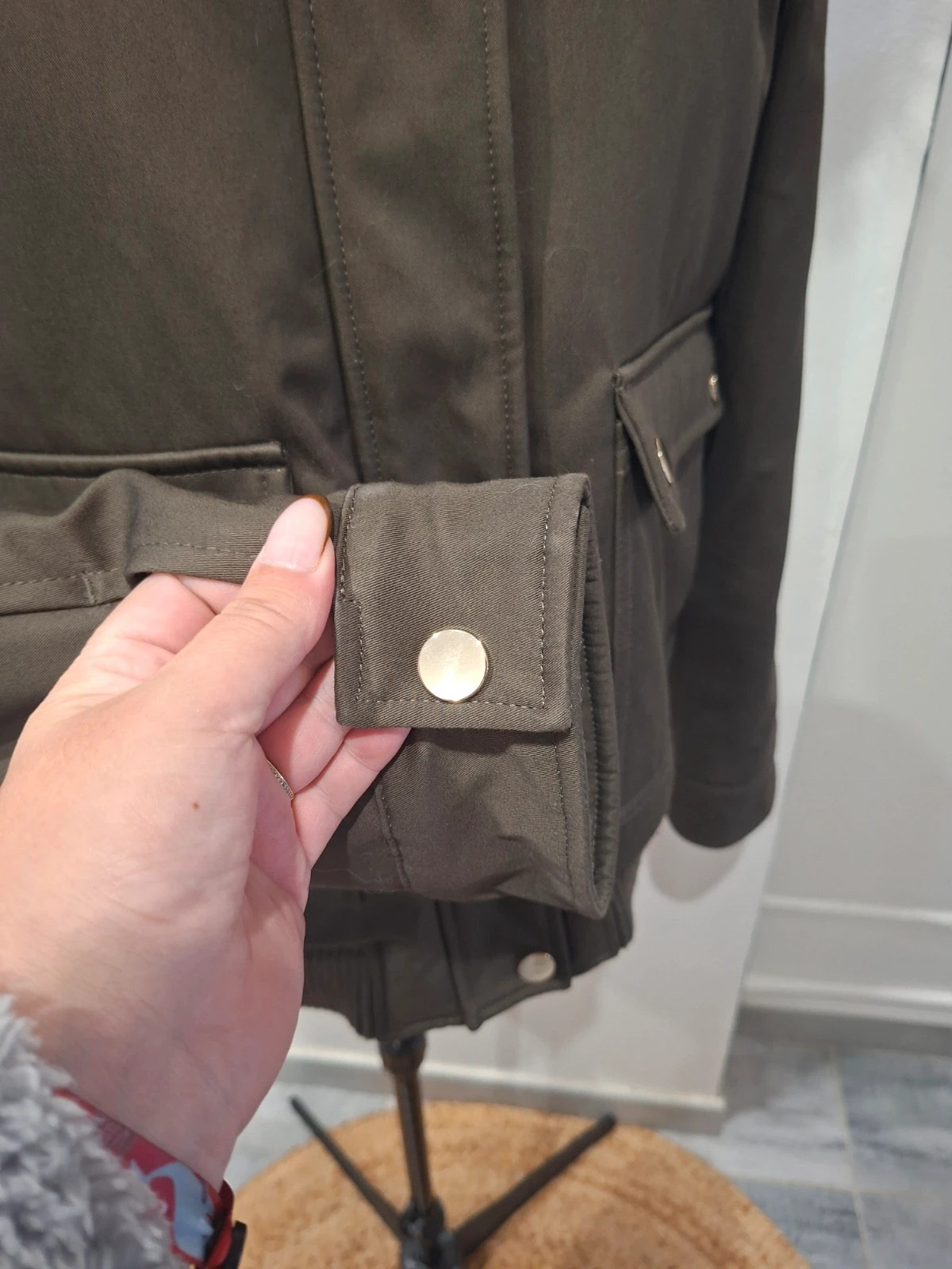 Parka femme Zapa Paris kaki avec capuche et fourrure – taille 3 – ZAPA – taille L / 40 / 12 5