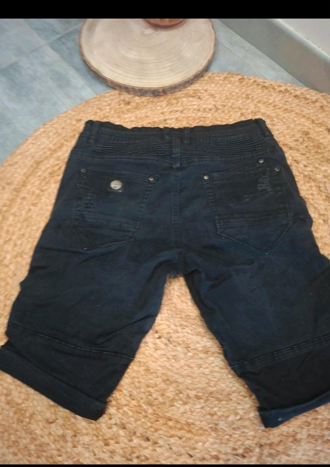 Short homme noir W33 effet usé style biker – Project X Paris – taille W33 | FR 42 4