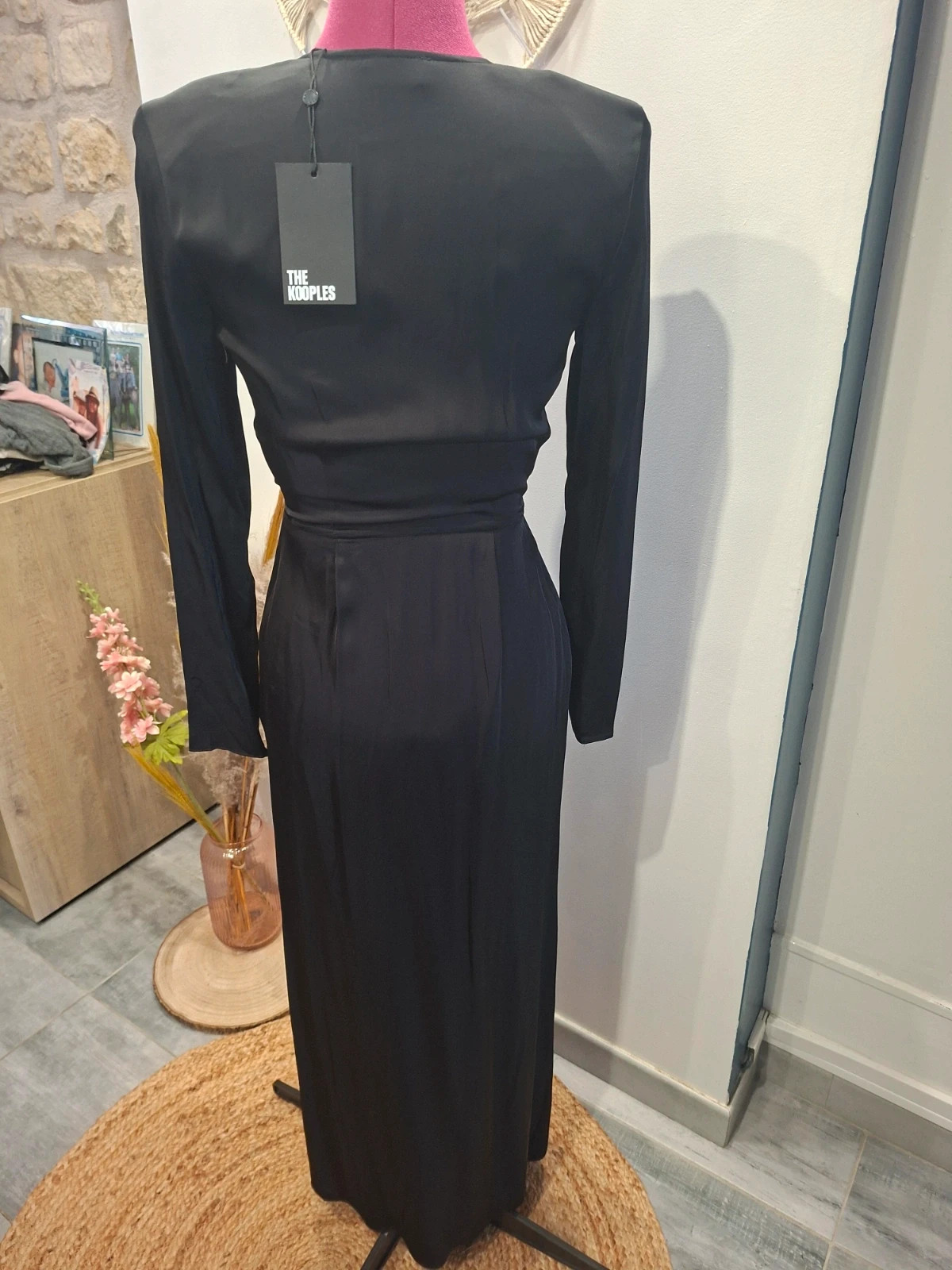 Robe longue noire The Kooples taille 0 – cache-cœur – 100% viscose – The Kooples – taille XS / 34 / 6 4