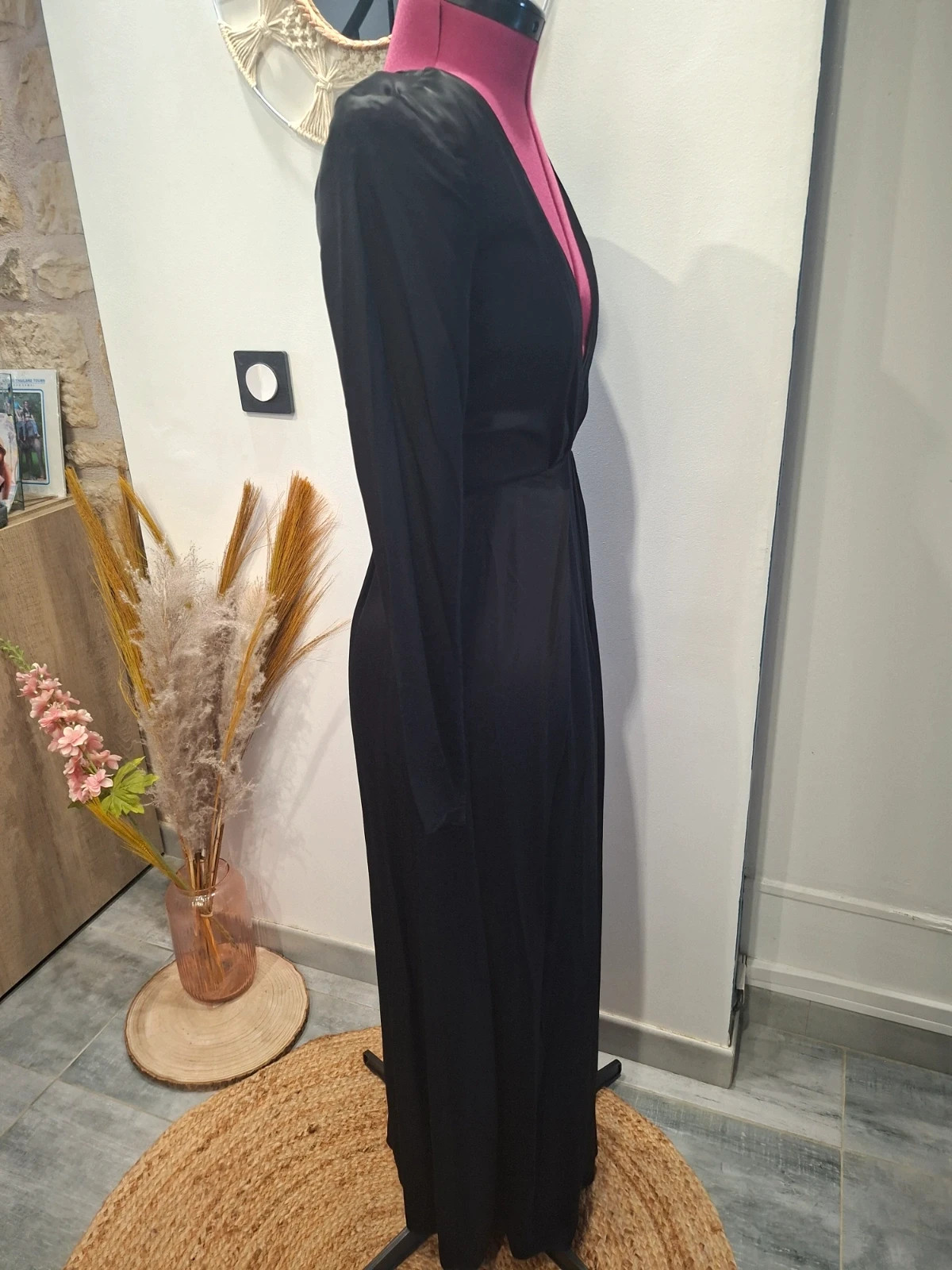 Robe longue noire The Kooples taille 0 – cache-cœur – 100% viscose – The Kooples – taille XS / 34 / 6 3