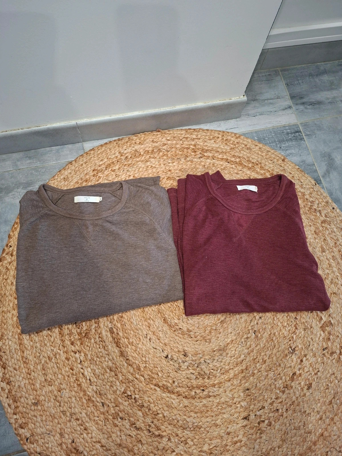 Lot 2 pulls Celio homme taille M – marron & bordeaux