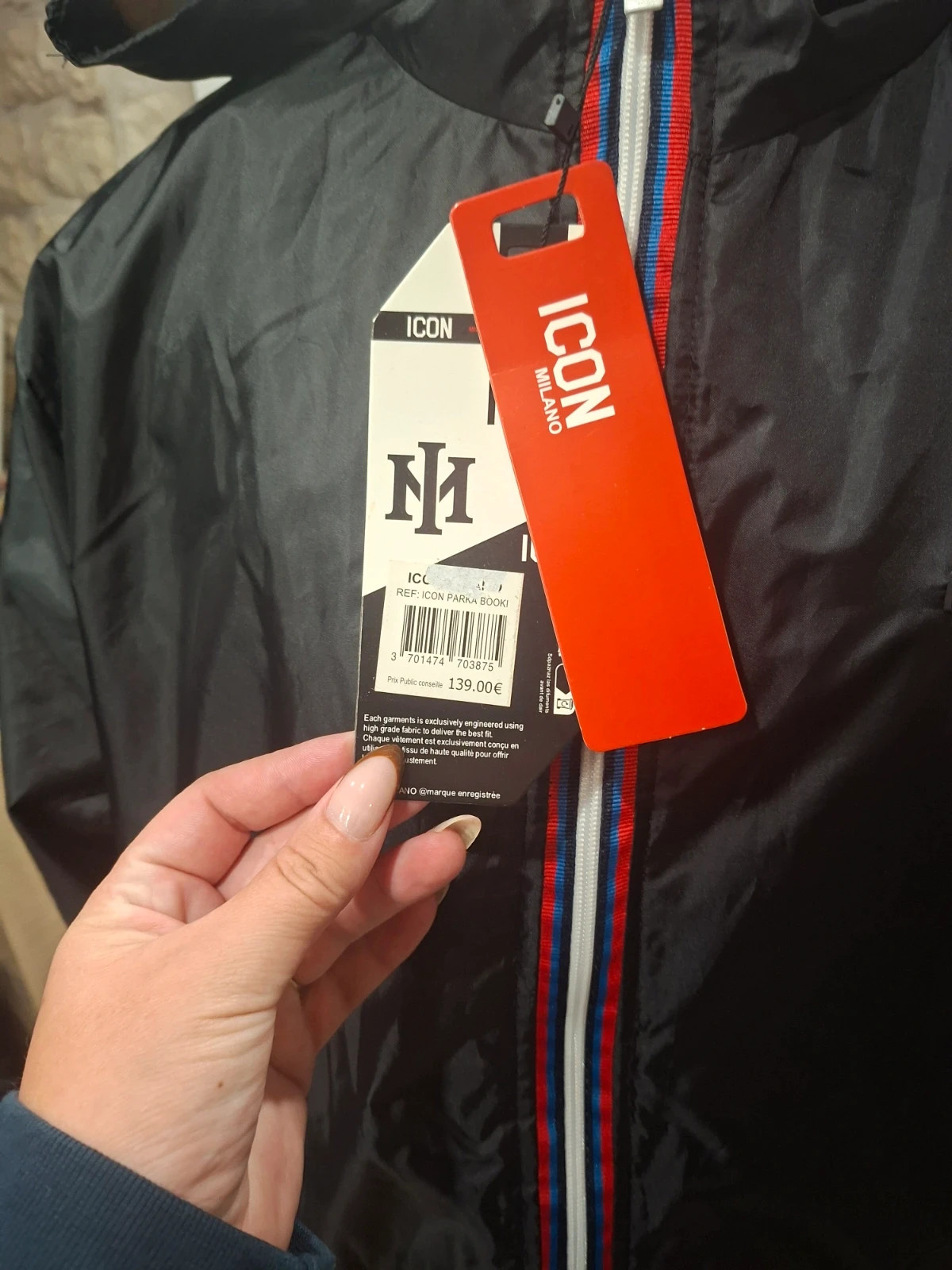 Parka homme Icon Milano noire à capuche neuve avec étiquettes – Milano – taille S 3