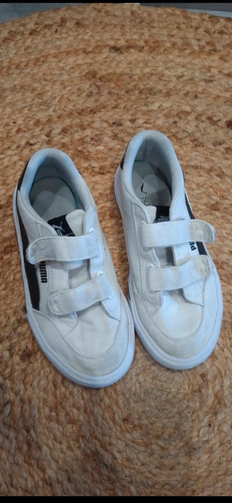 Baskets Puma blanches à scratch – pointure 32 – Puma – taille EU 32