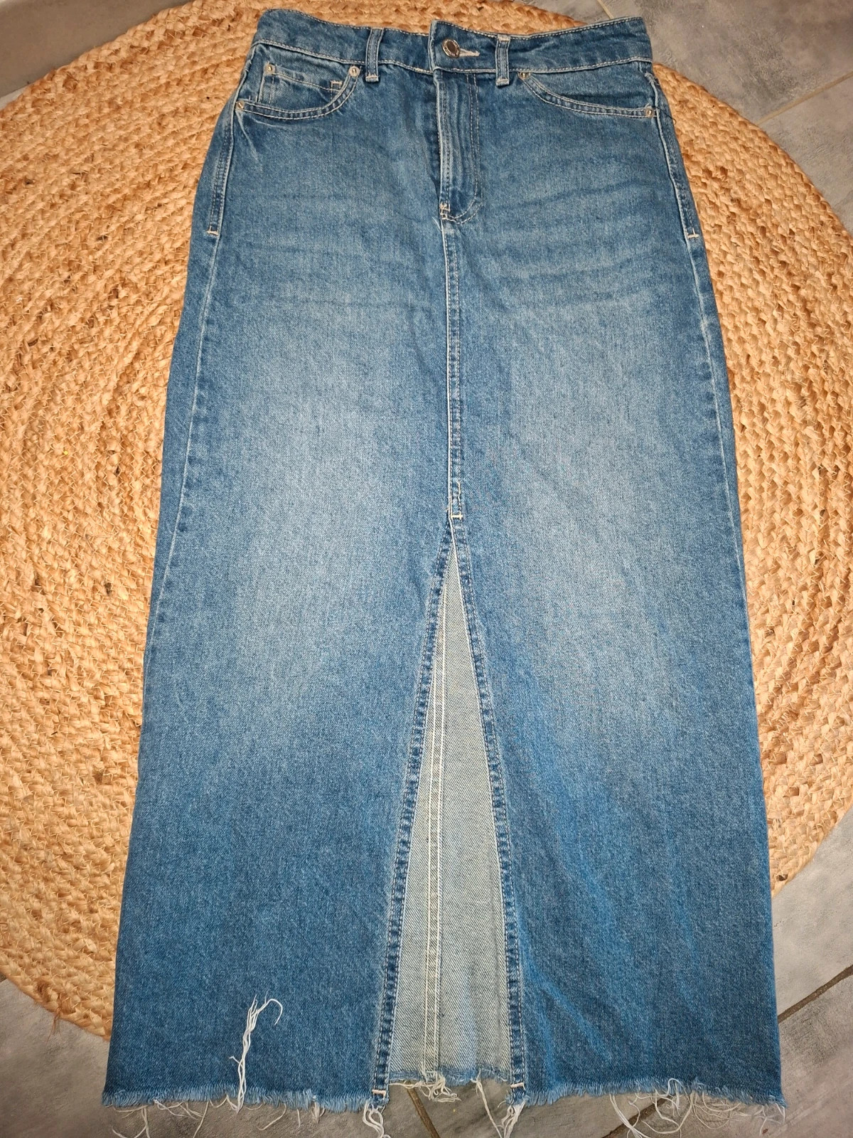 Jupe longue en jean Bershka – taille 34 – Bershka – taille XS / 34 / 6