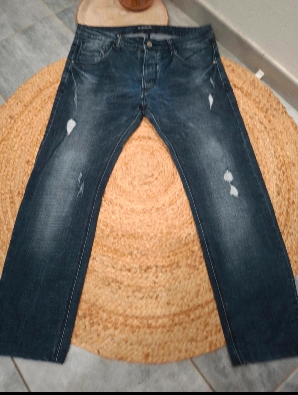 Jean homme One Two Jeans taille 34 – bleu foncé effet délavé – One two One two – taille W34 | FR 44 3