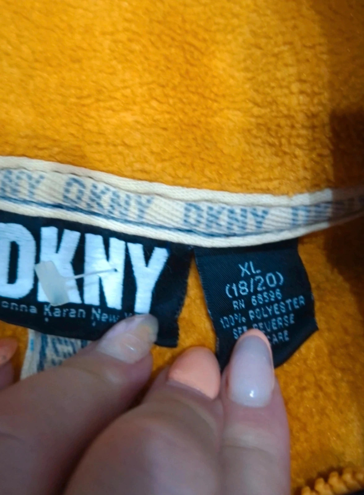 Polaire DKNY vintage jaune moutarde à col montant – XL – DKNY – taille XL 2