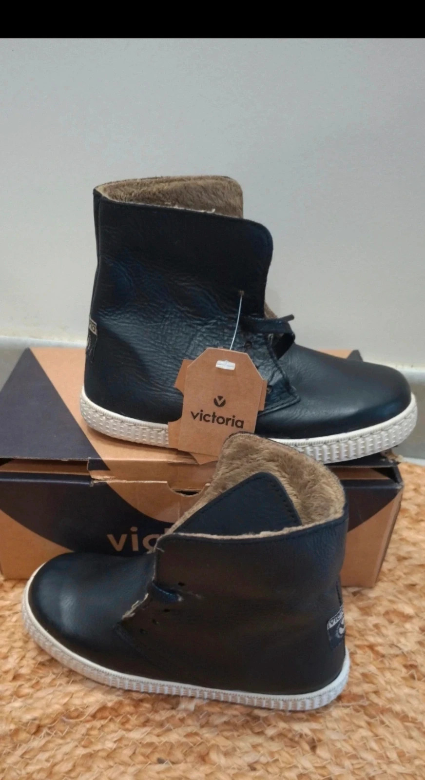 Bottines Victoria fourrées noires – pointure 29