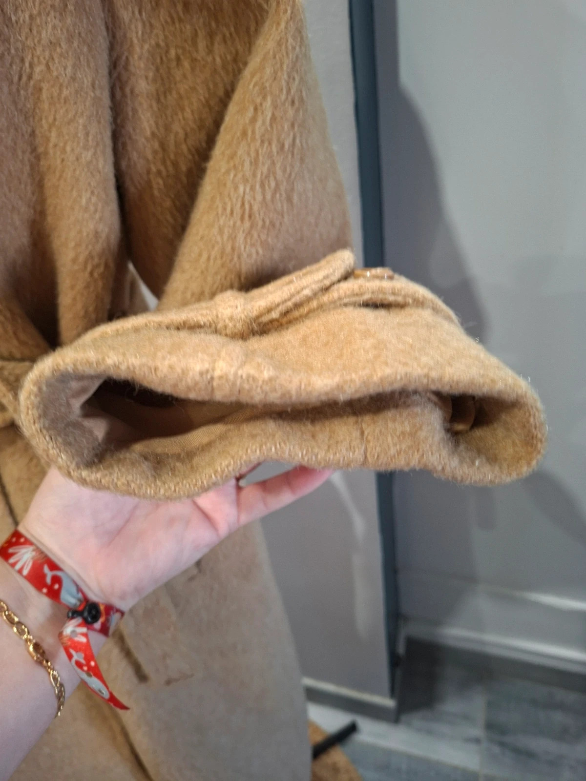 Manteau long camel vintage mohair & laine Made in France – taille Autre 4