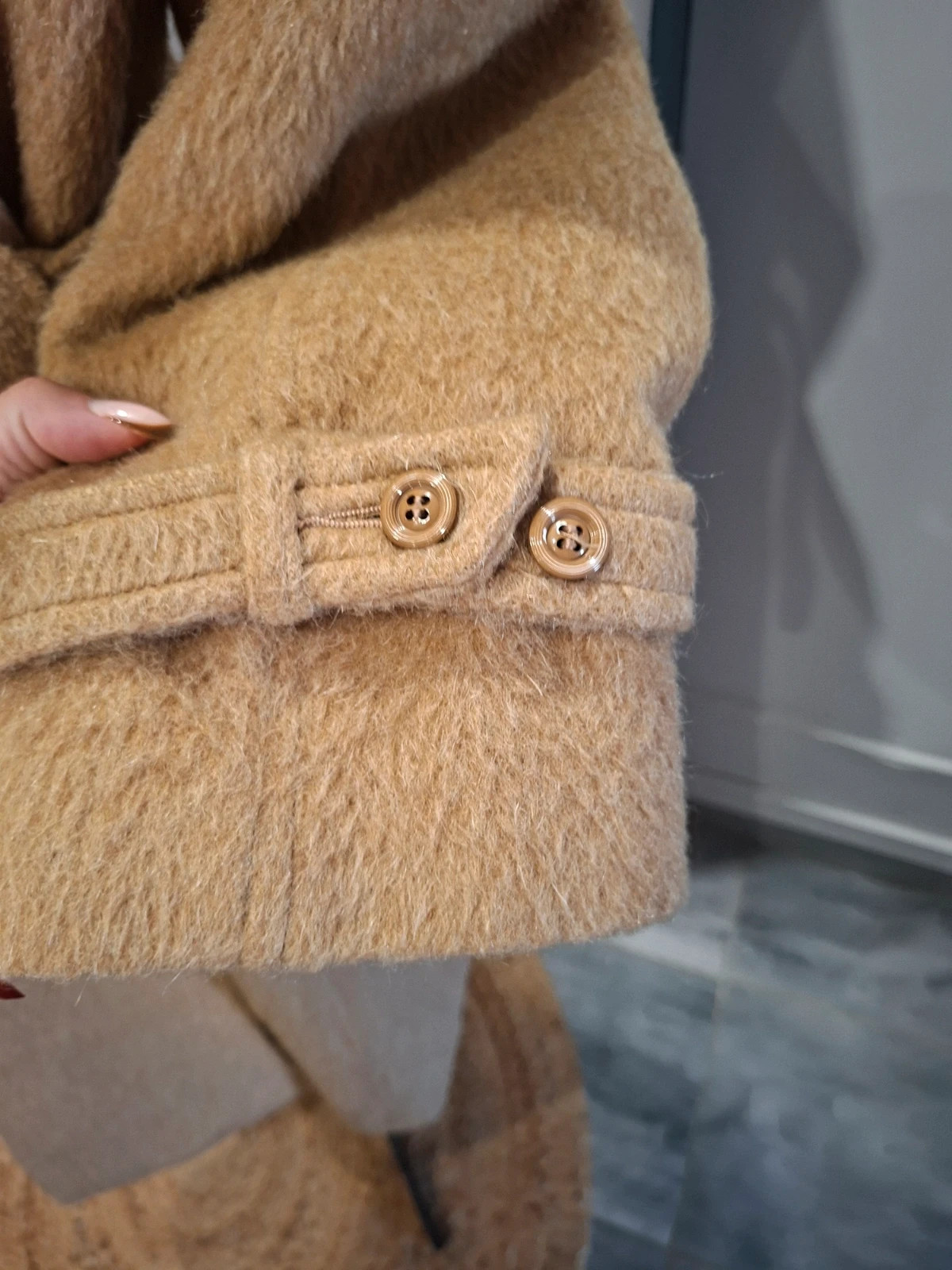 Manteau long camel vintage mohair & laine Made in France – taille Autre 5