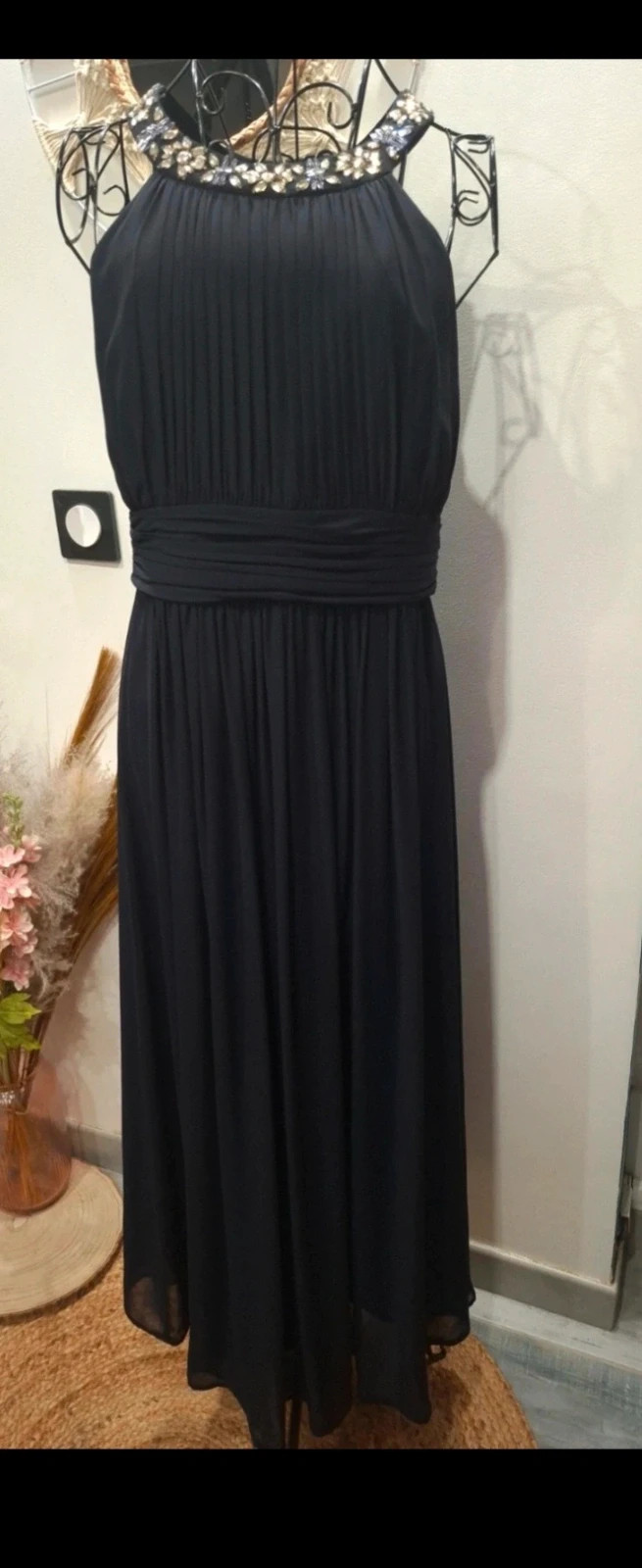 Robe longue bleu marine Jake’s avec strass – T40 – Jacke*s – taille L / 40 / 12