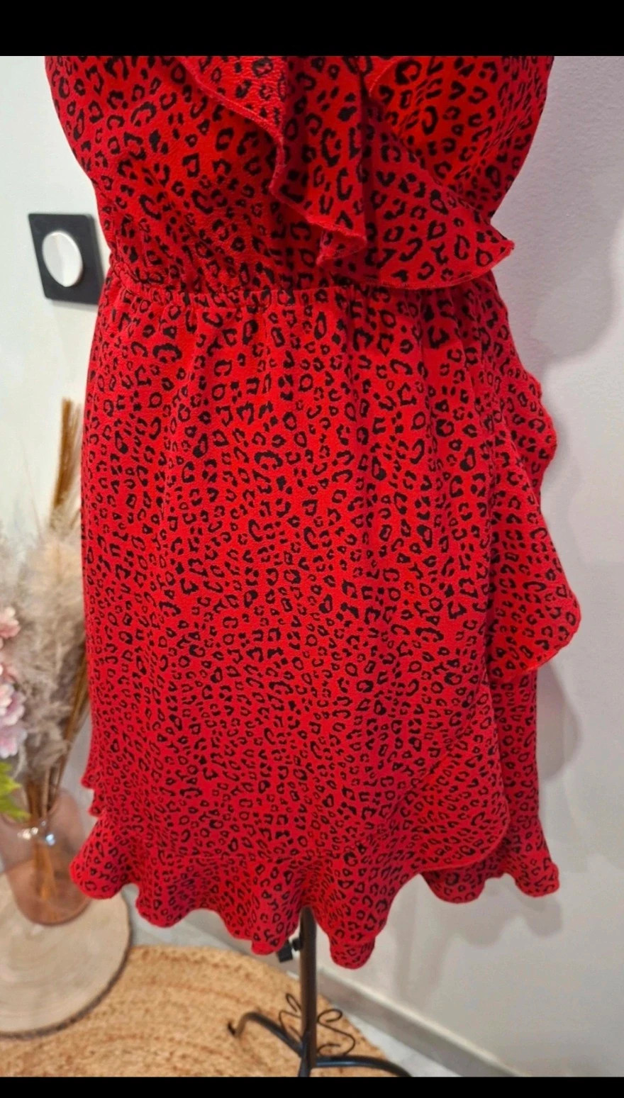 Robe rouge imprimé léopard – taille 34 – H&M – taille XS / 34 / 6 2