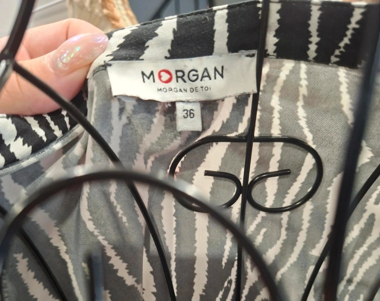 Robe Morgan noire et blanche motif zèbre taille 36 – Morgan – taille S / 36 / 8 4