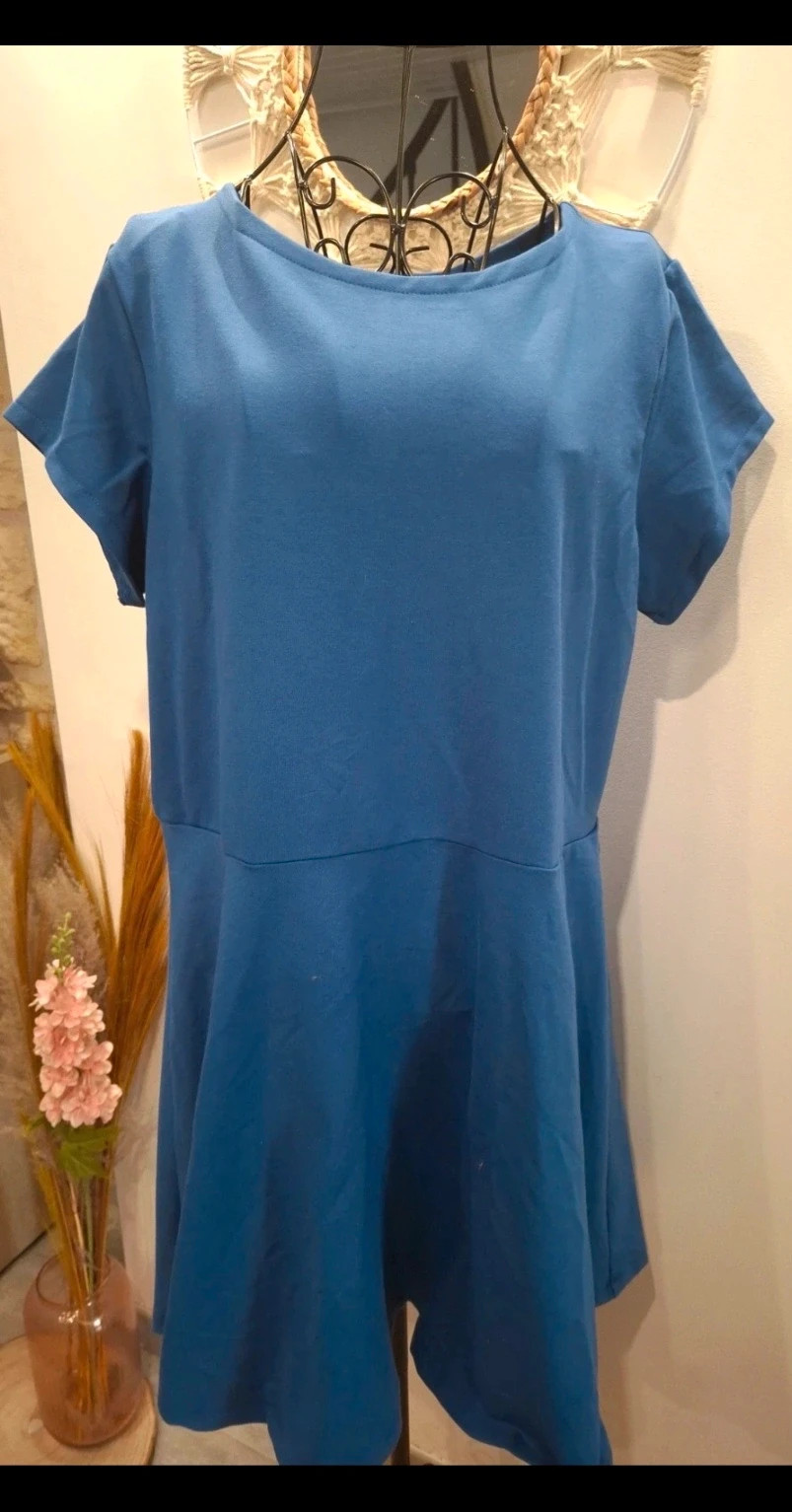 Robe bleue Tessita coupe évasée manches courtes XXXL – Tessita – taille XXXL / 46 / 18 2