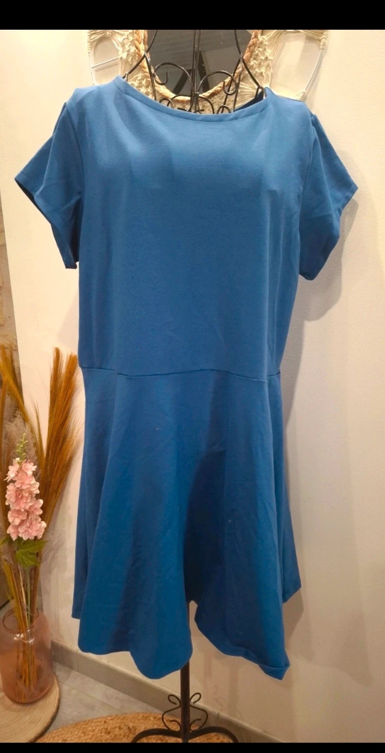 Robe bleue Tessita coupe évasée manches courtes XXXL – Tessita – taille XXXL / 46 / 18