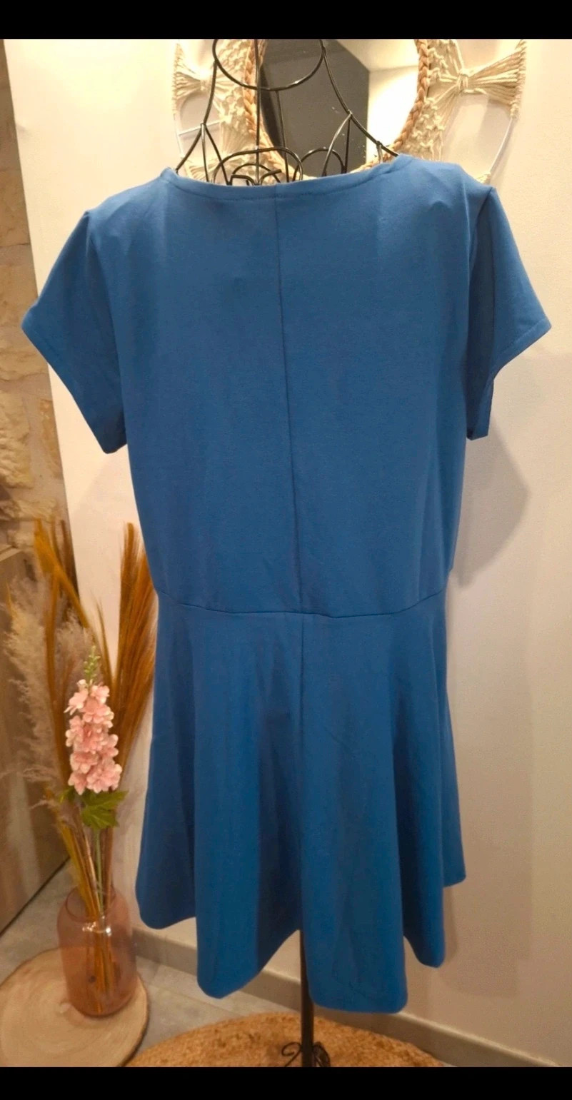 Robe bleue Tessita coupe évasée manches courtes XXXL – Tessita – taille XXXL / 46 / 18 5