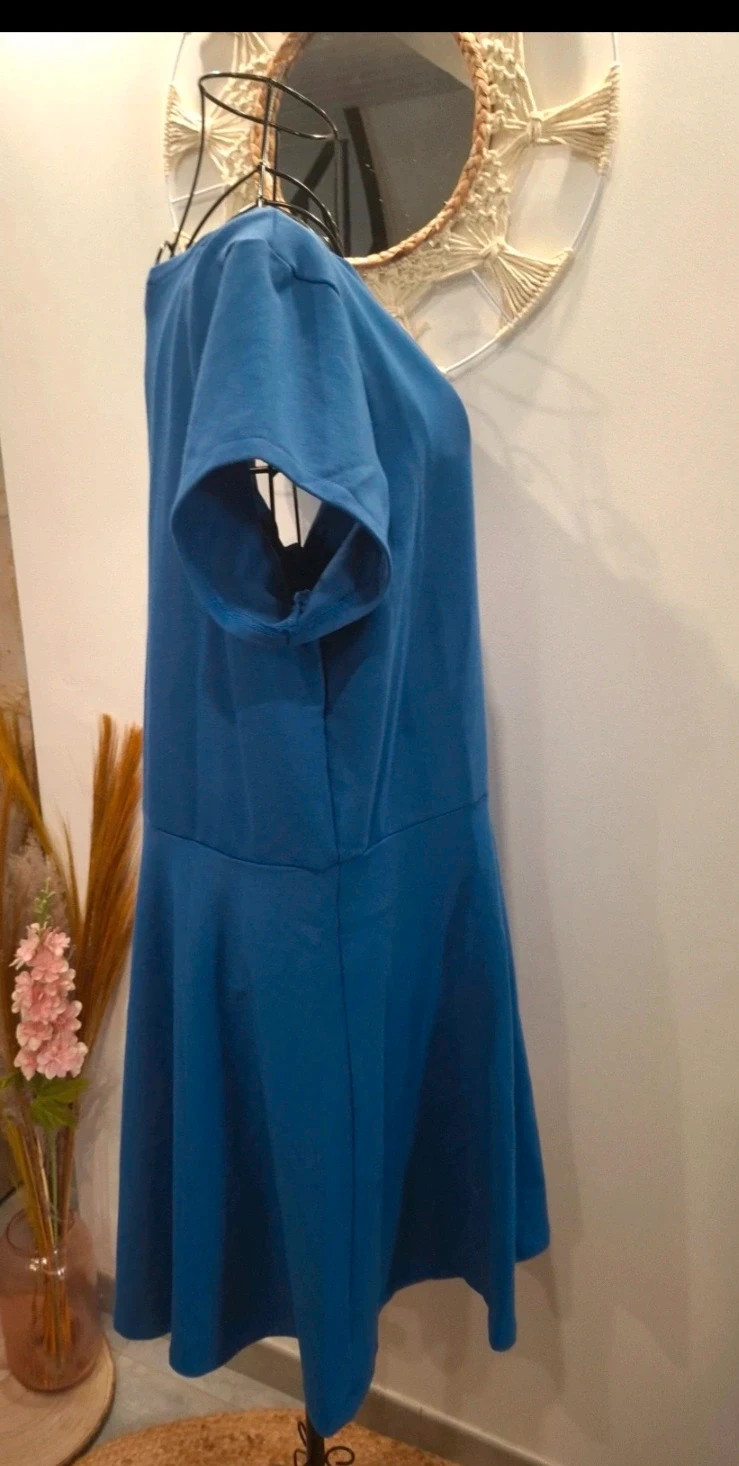 Robe bleue Tessita coupe évasée manches courtes XXXL – Tessita – taille XXXL / 46 / 18 4