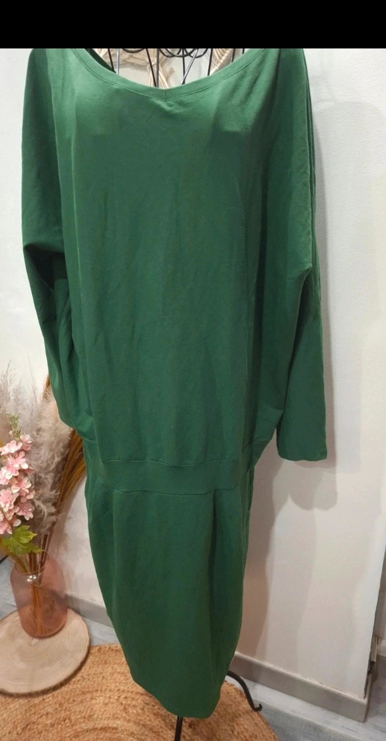 Robe longue verte Numoco en coton – taille XXL – Numoco – taille XXL / 44 / 16 3