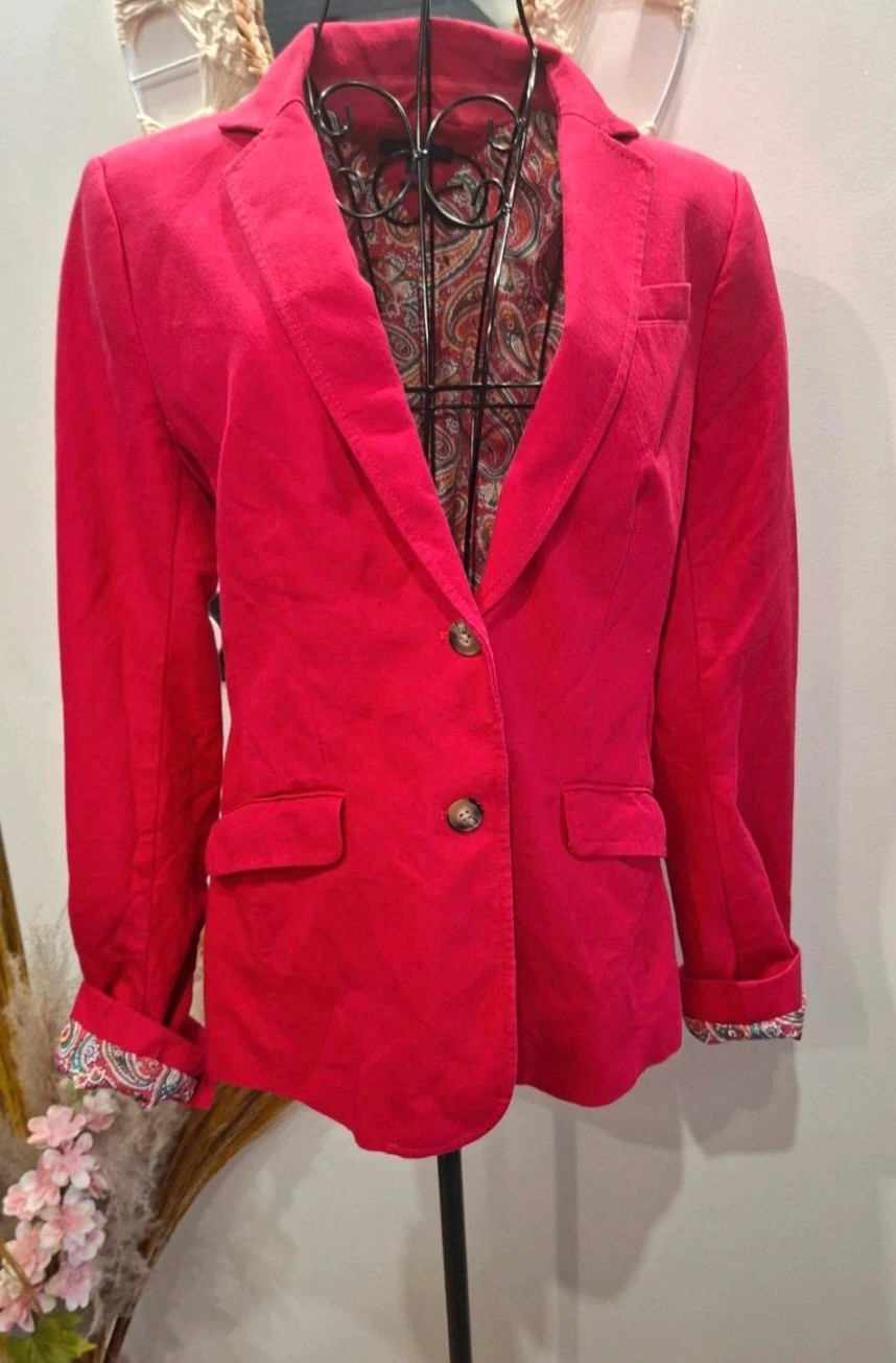 blazer Tommy Hilfiger rouge – taille 8 / 40 – motif cachemire – Tommy Hilfiger – taille L / 40 / 12 4