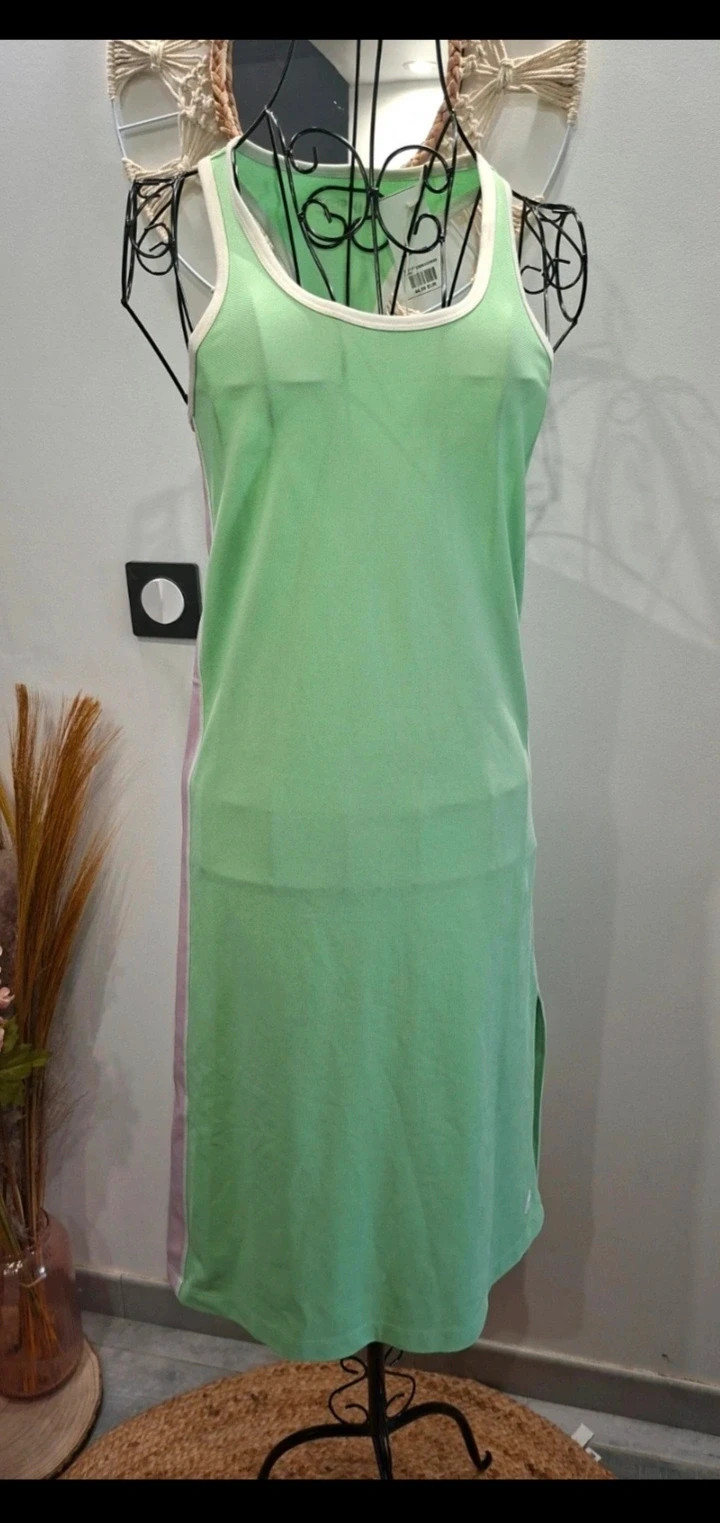 Robe Esprit vert pastel et rose – taille S