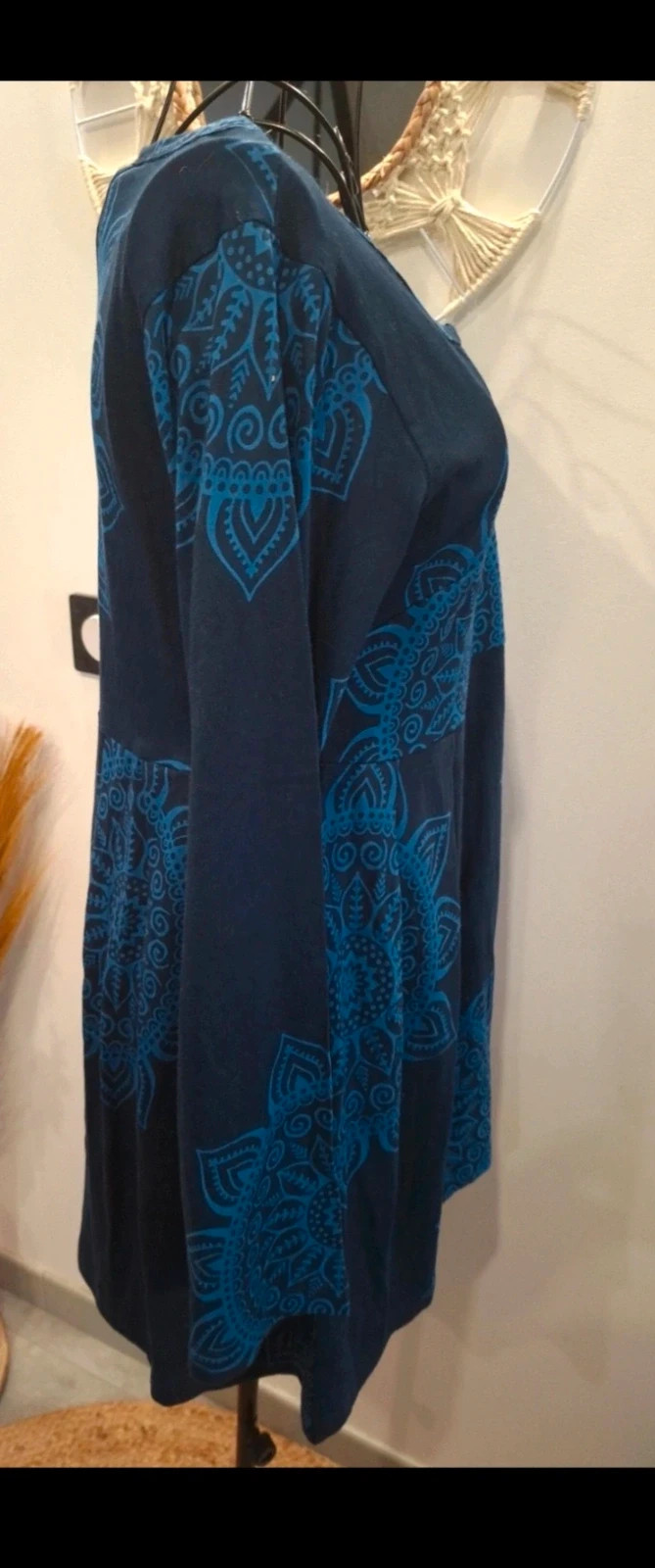 Robe évasée bleu marine à motifs mandala – Aller Simplement – T.S – Aller Simplement – taille S / 36 / 8 5