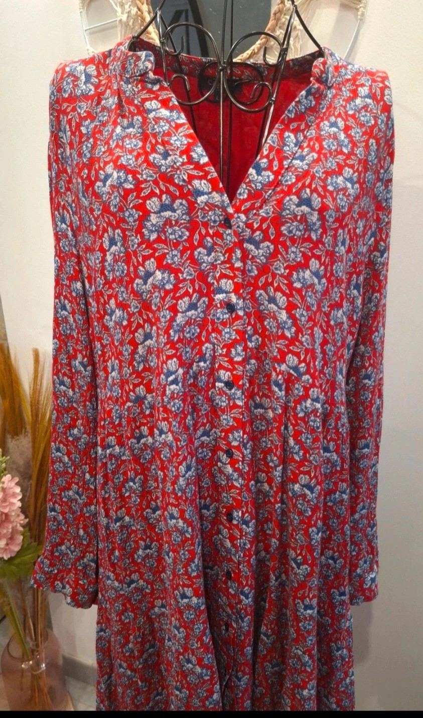 Robe fleurie Caroll rouge et bleu – taille L – Caroll – taille L / 40 / 12 2