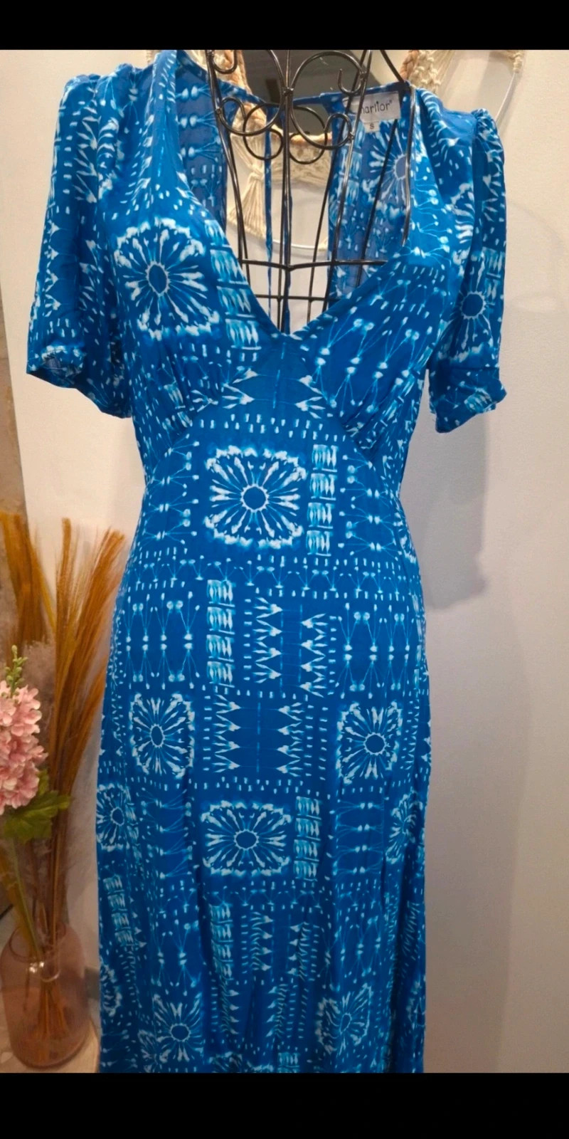 Robe longue CharlIor bleue à motifs blancs – taille S – charlior – taille S / 36 / 8 2