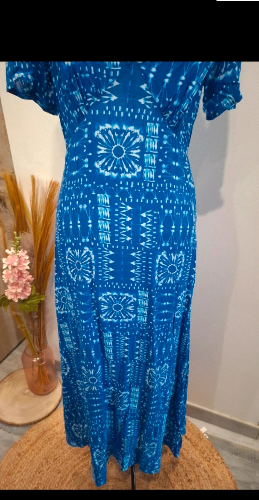 Robe longue CharlIor bleue à motifs blancs – taille S – charlior – taille S / 36 / 8 3