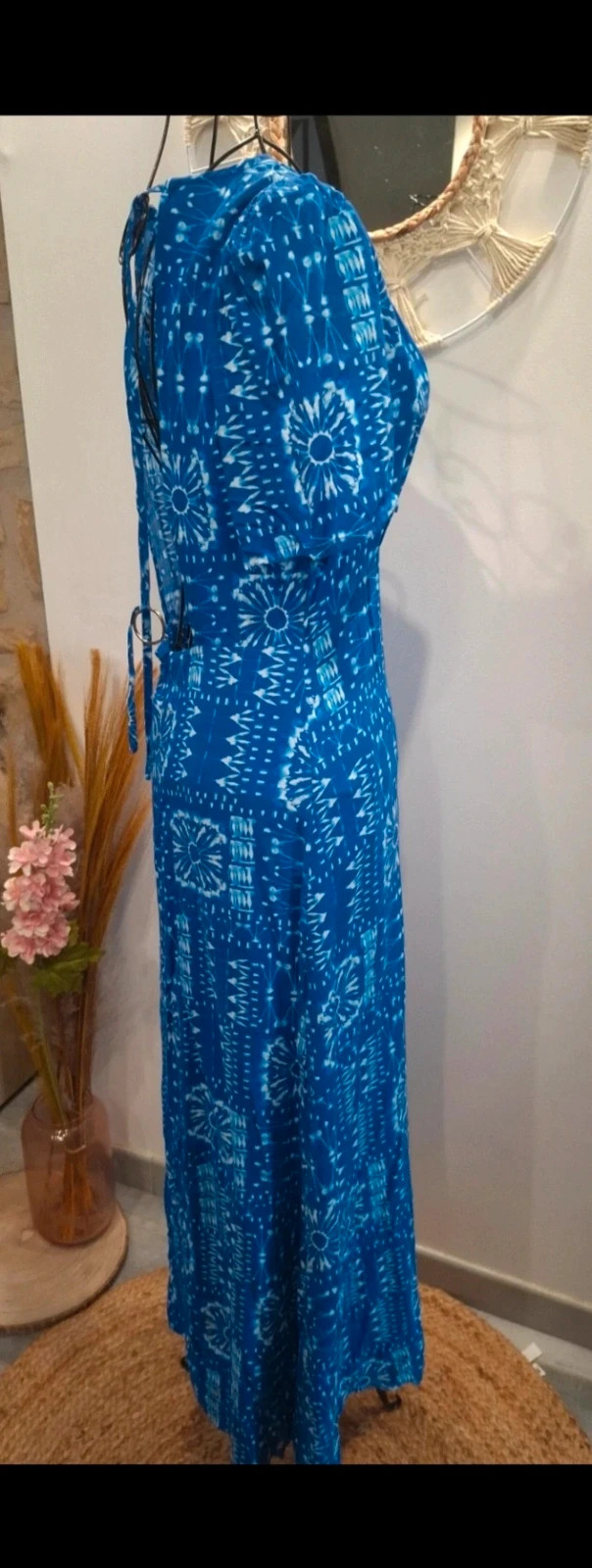 Robe longue CharlIor bleue à motifs blancs – taille S – charlior – taille S / 36 / 8 5