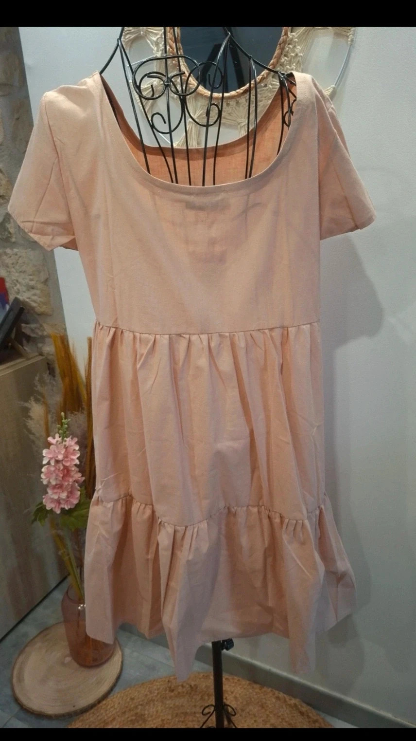 Robe rose poudré à volants et manches courtes – Tessa – taille L – Tessita – taille L / 40 / 12 4