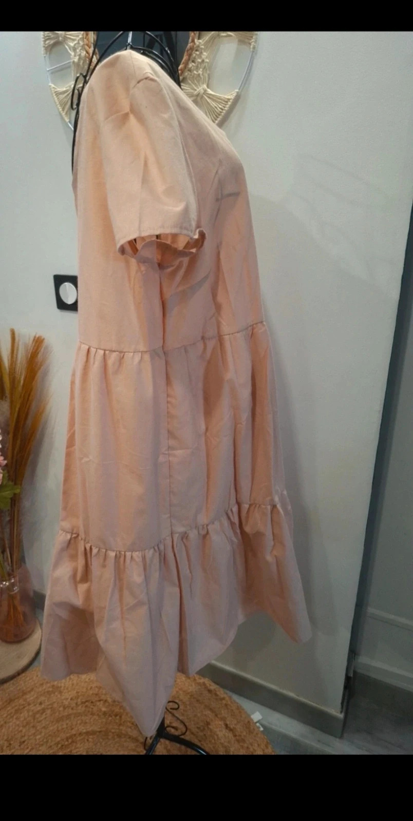 Robe rose poudré à volants et manches courtes – Tessa – taille L – Tessita – taille L / 40 / 12 3
