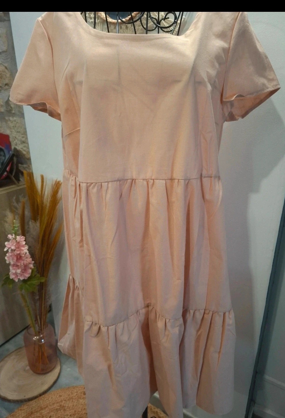 Robe rose poudré à volants et manches courtes – Tessa – taille L – Tessita – taille L / 40 / 12 2