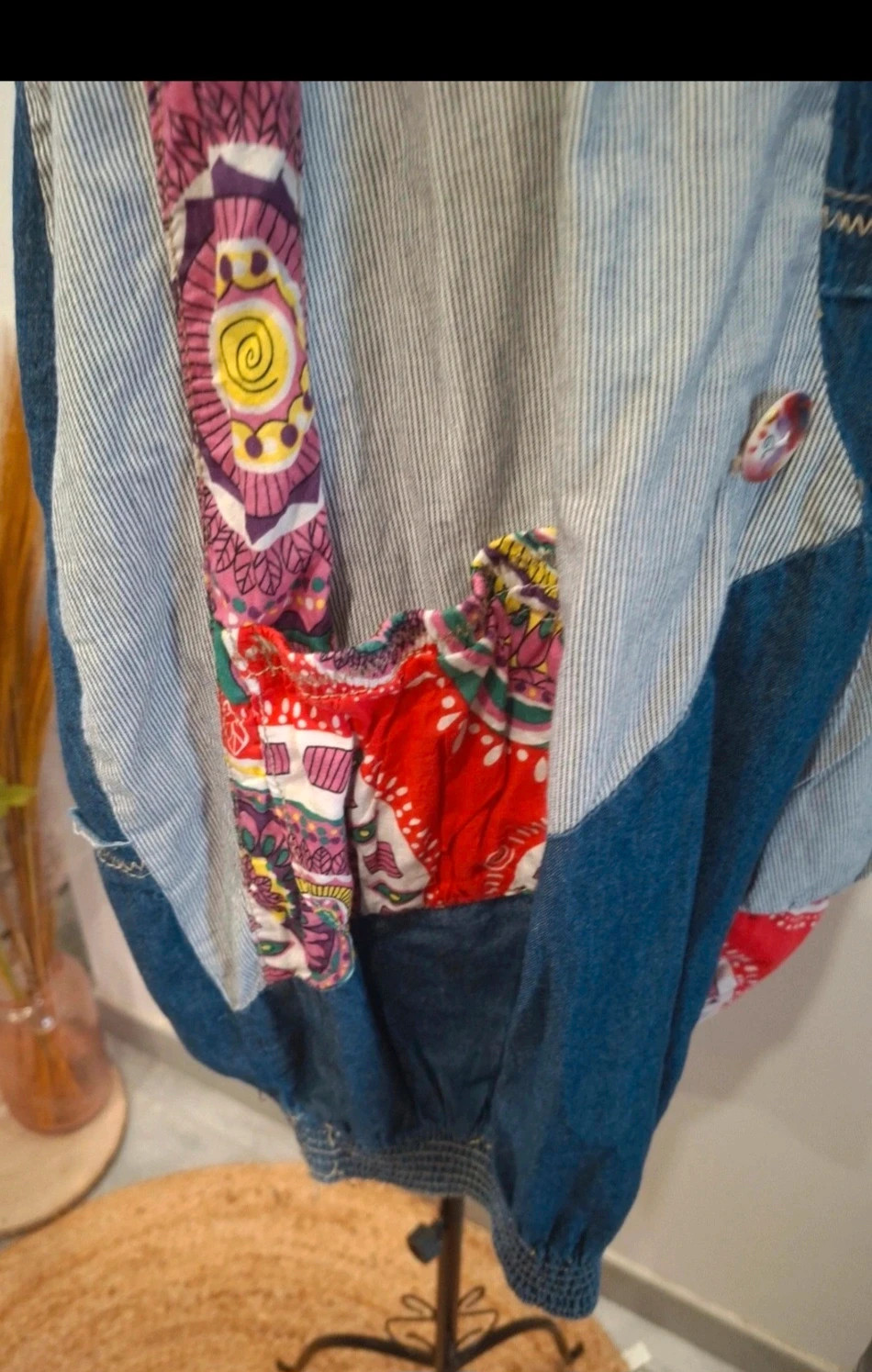 Robe patchwork en jean bohème – taille 40 – Miss Jeans – taille L / 40 / 12 3