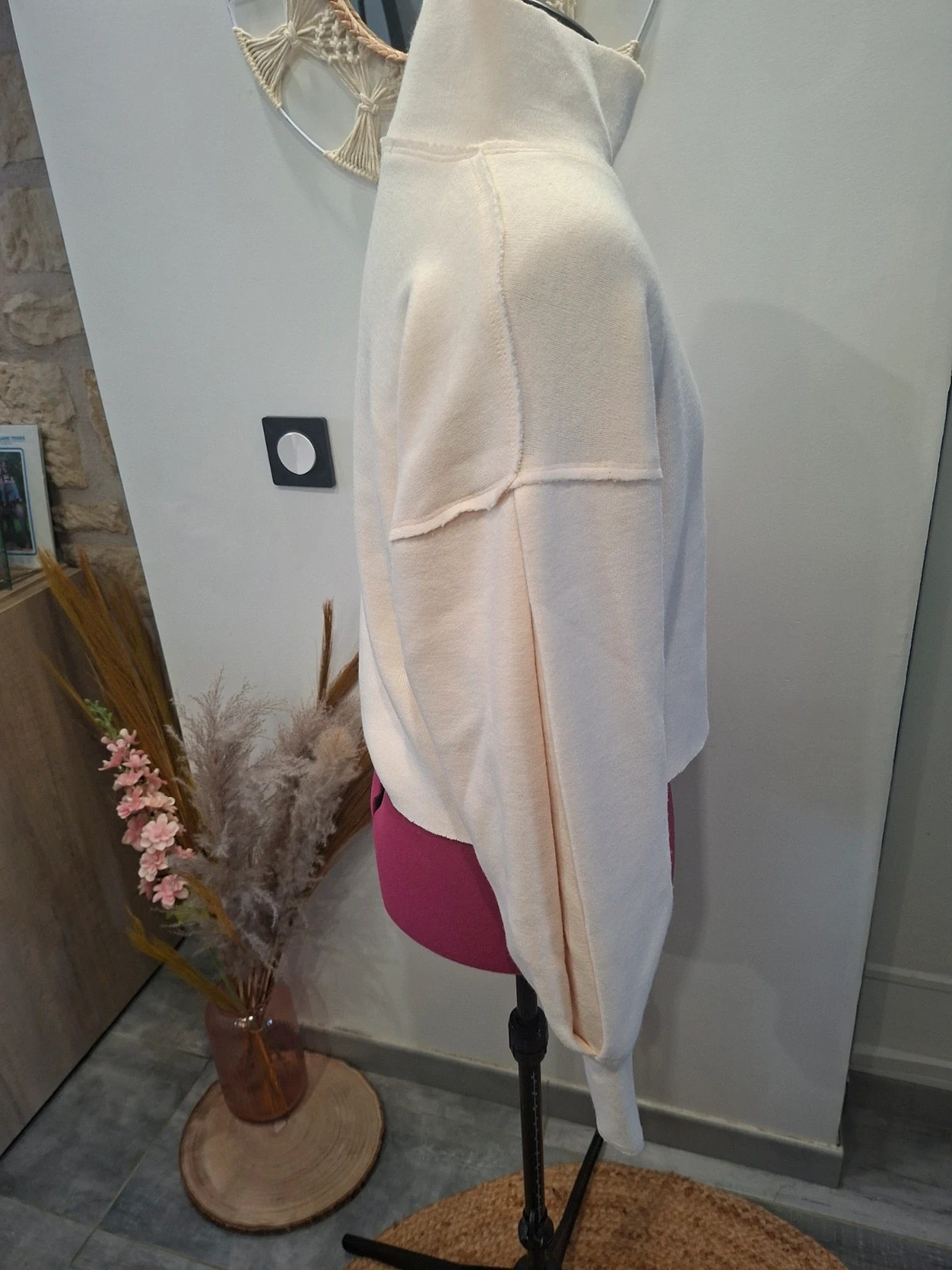 Pull crème écru femme taille S – manches originales – taille S / 36 / 8 3