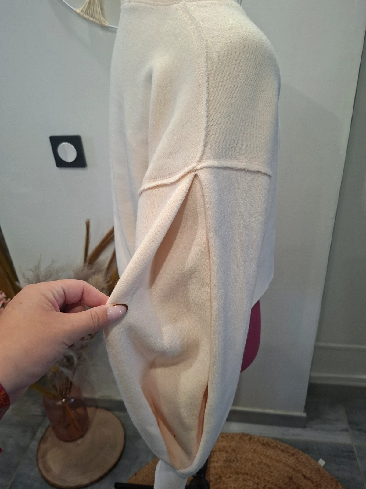 Pull crème écru femme taille S – manches originales – taille S / 36 / 8 4