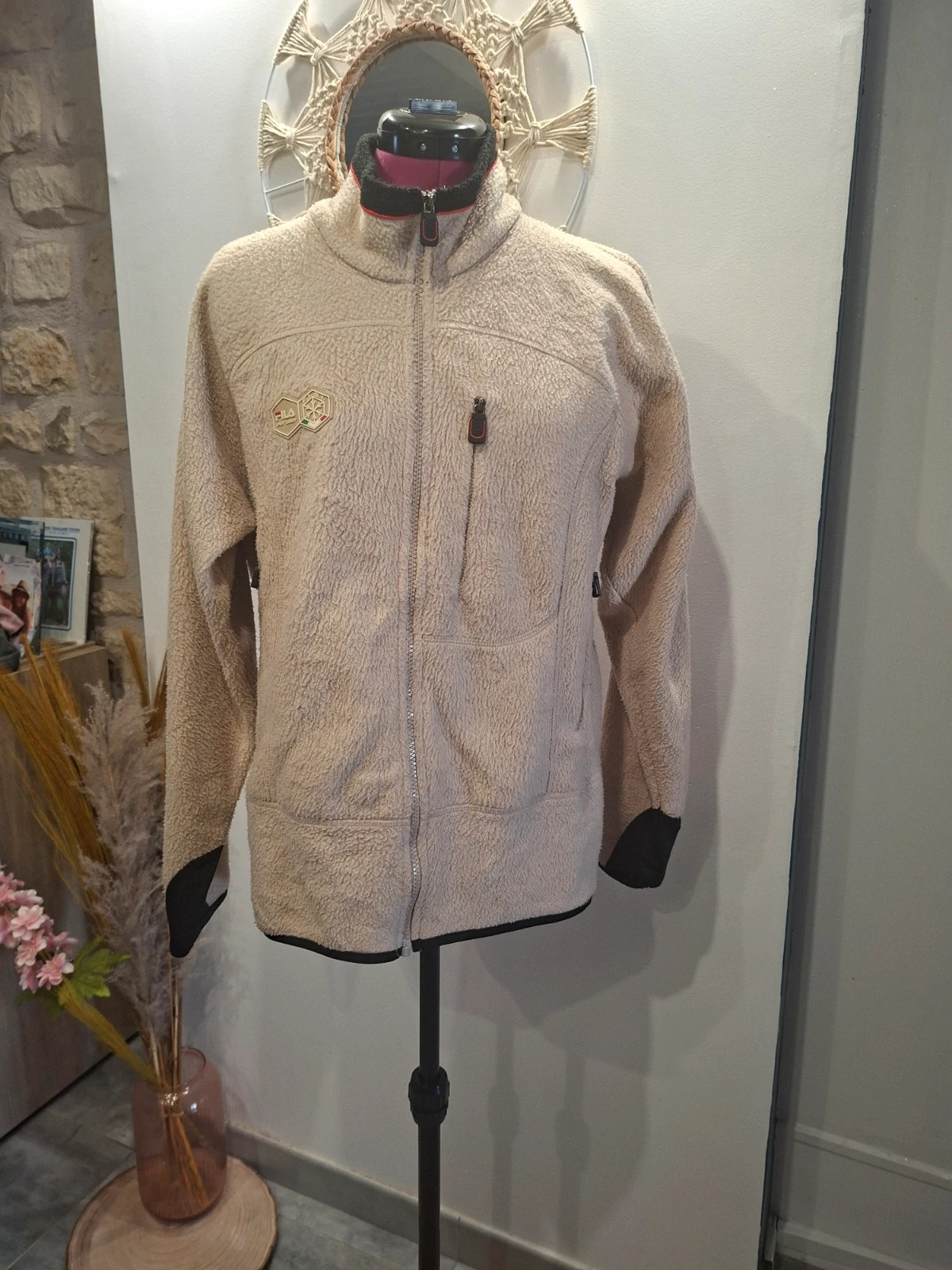 veste polaire fila sport legacy beige vintage – taille s/m
