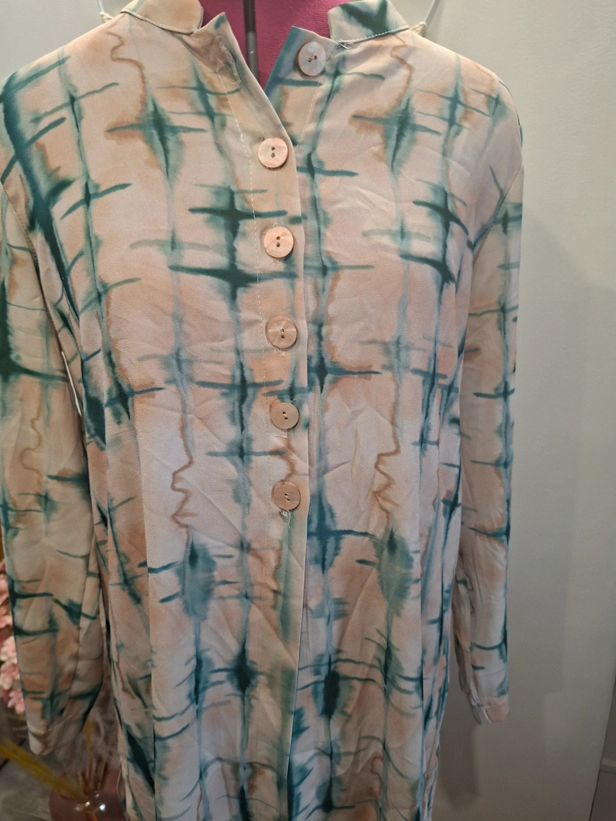 Chemise tunique ADET M imprimé graphique pastel – Neuve avec étiquette – adeT – taille M / 38 / 10 2
