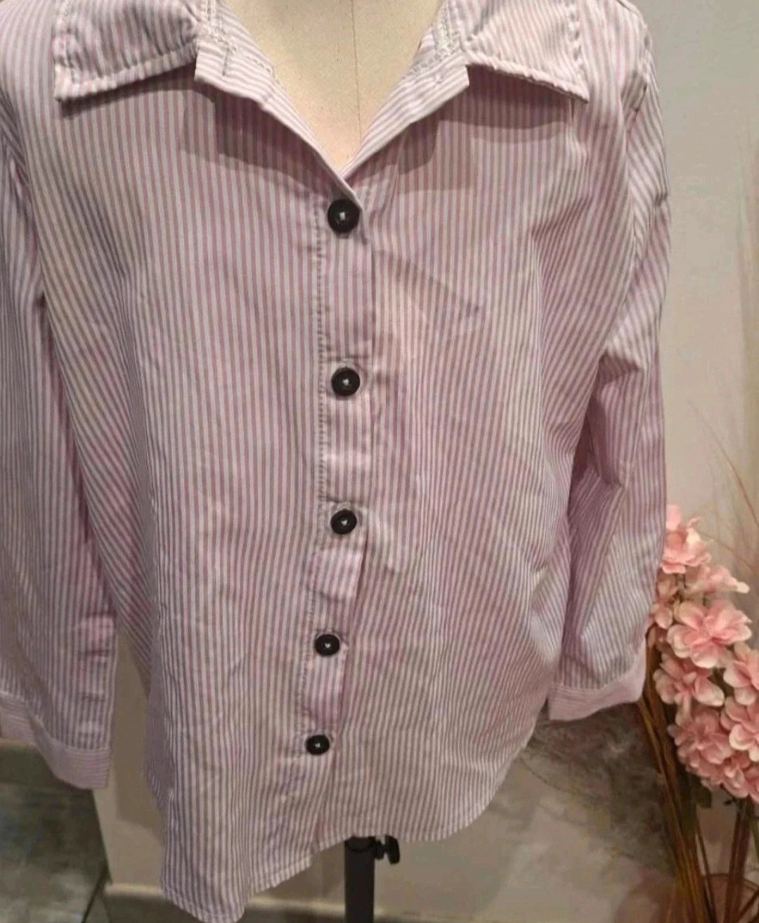 Très jolie chemise fille à fines rayures rose et blanc, taille 9 ans / 9Y. – Shein – taille 9 ans / 134 cm 2