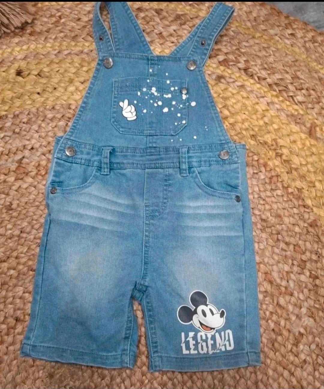 Salopette short en jean Disney Mickey – garçon – 18 mois – Disney – taille 12-18 mois / 80 cm
