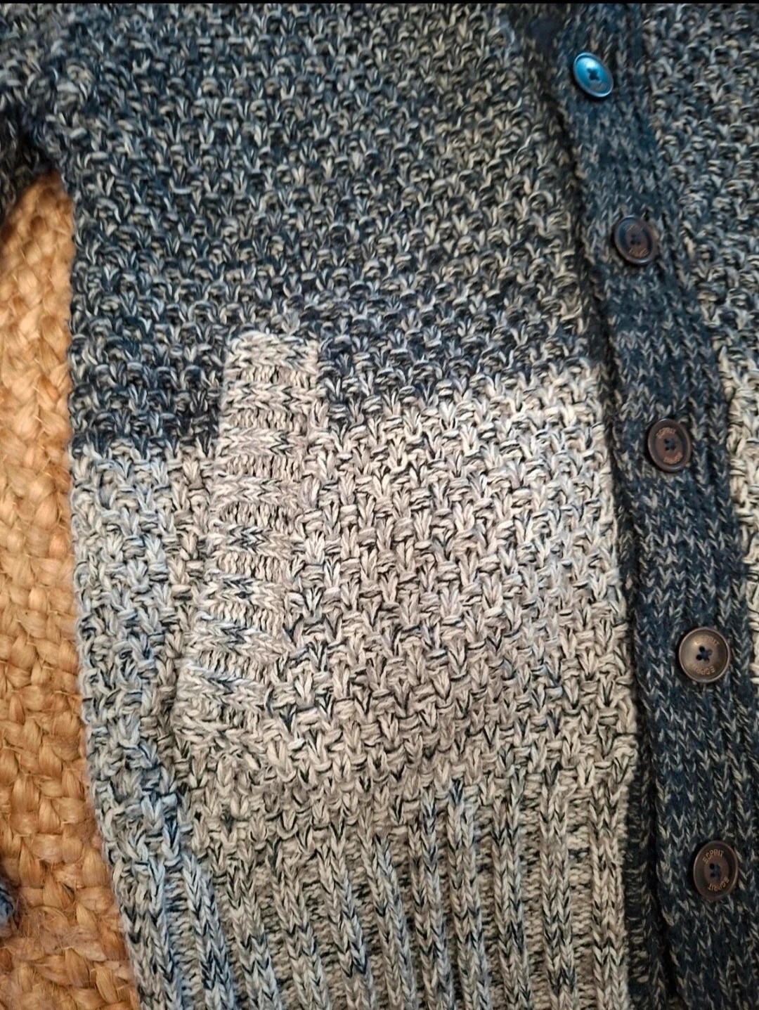 Gilet Esprit garçon 10/11 ans – maille gris et bleu – Esprit – taille 10 ans / 140 cm 4